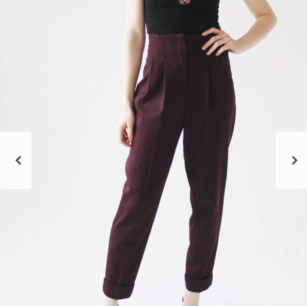 Liz Baker high waisted  pleated trousers